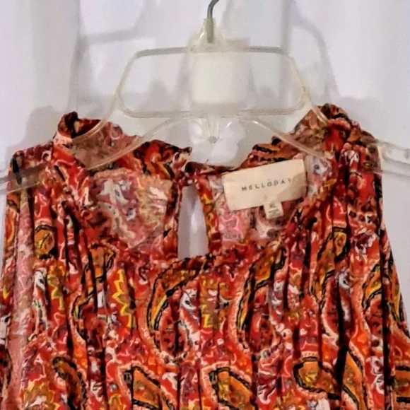 ♦️Sz XL Paisley Sleeveless Mock-Neck Top / Melloday - Picture 4 of 8